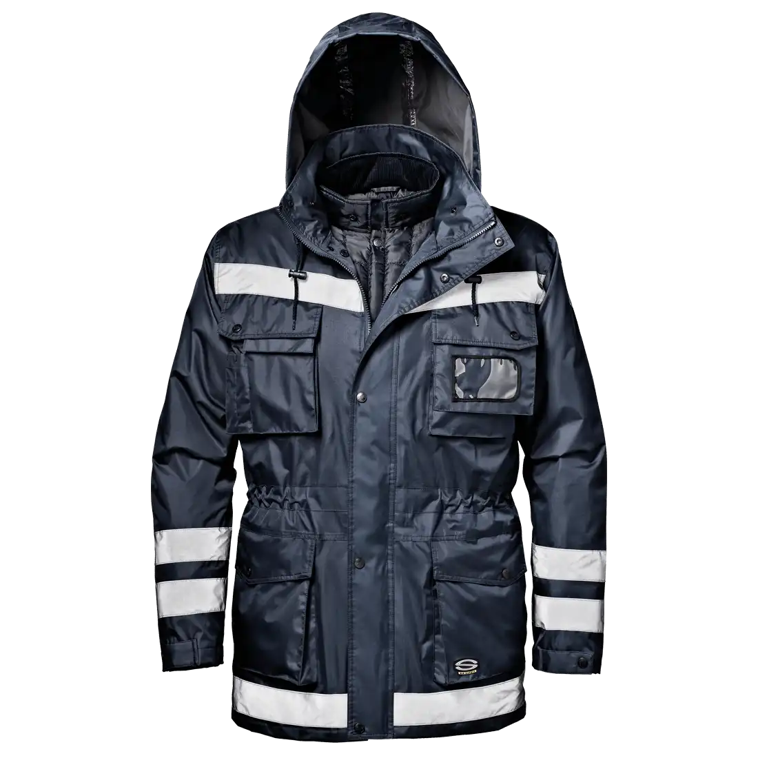 POLICE JACKET - Hi-Vis Reflective Bands - Waterproof - Detachable Inner Jacket