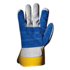 REUNION GLOVES - Split Leather - Heavy Cotton Back - Wrist Protection - Pack of 12 Pieces