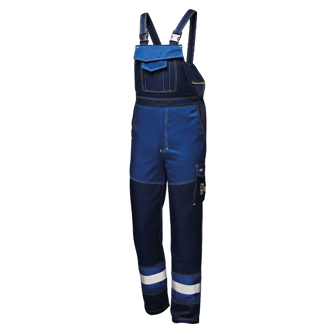 POLYTECH PLUS BIB-TROUSERS - Reflective Band - Multi-Protection Fabric - Preformed Knee Reinforcement