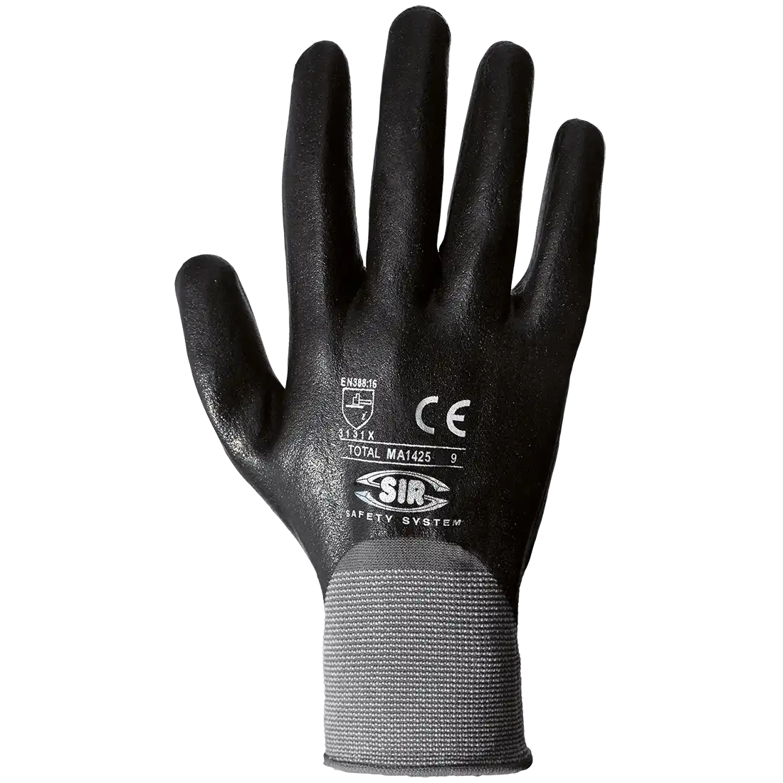 TOTAL GLOVES Work Glove - Water-Repellent Nitrile Foam - Elastic Knit Cuff - High Breathability - Pack of 12 Pieces