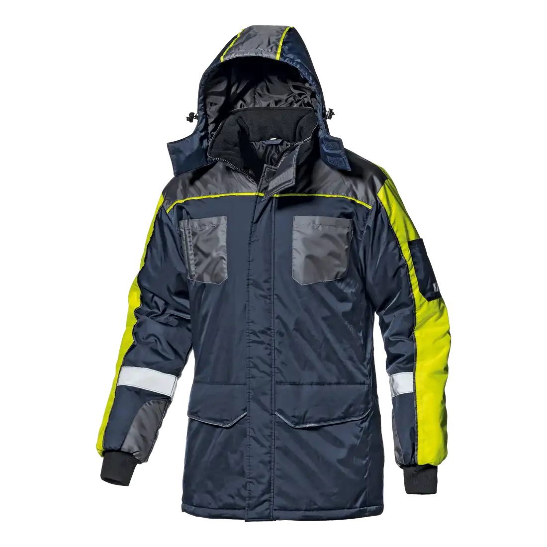 FREEZER JACKET - Hi-Vis Yellow - Reflective Bands - Detachable Hood